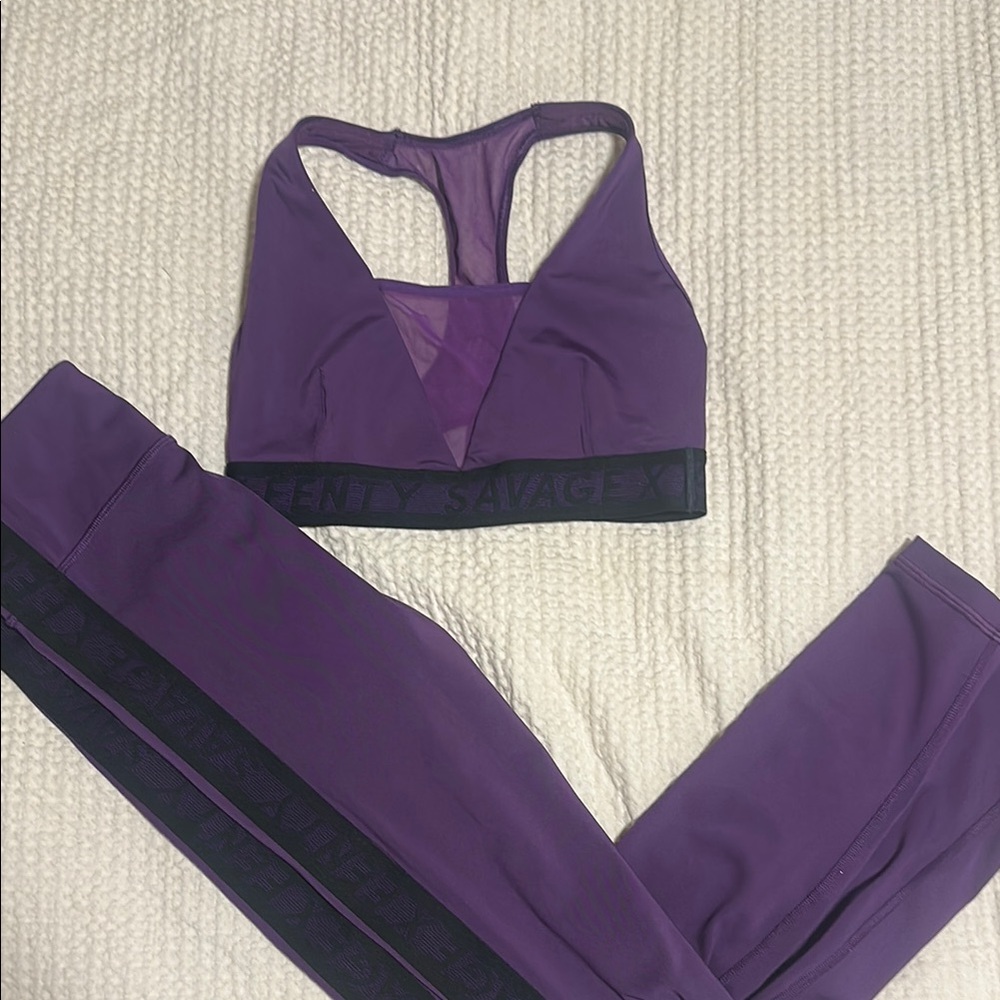 Savage X Fenty Purple Sports Bra Racerback Medium Support